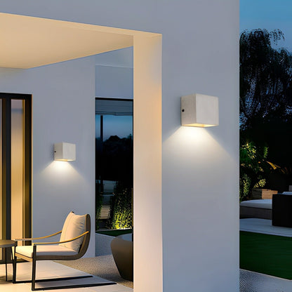 Modern Waterproof Square Cement LED Outdoor Wall Lights - Flare Shack