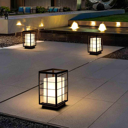 Modern Waterproof Square Lantern LED Outdoor Landscape Lawn Lighting