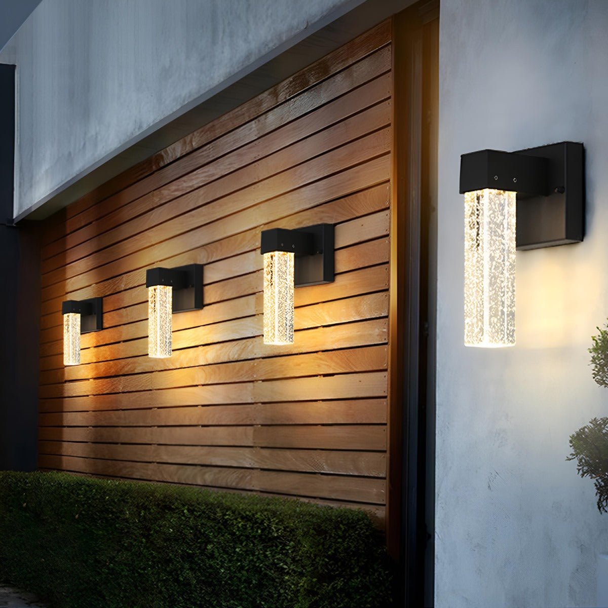 Modern Waterproof Square Long Strip Crystal LED Outdoor Wall Light - Flare Shack