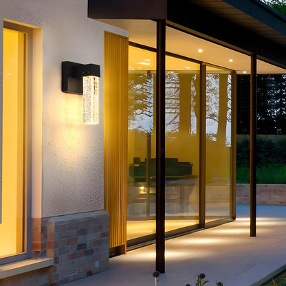 Modern Waterproof Square Long Strip Crystal LED Outdoor Wall Light - Flare Shack