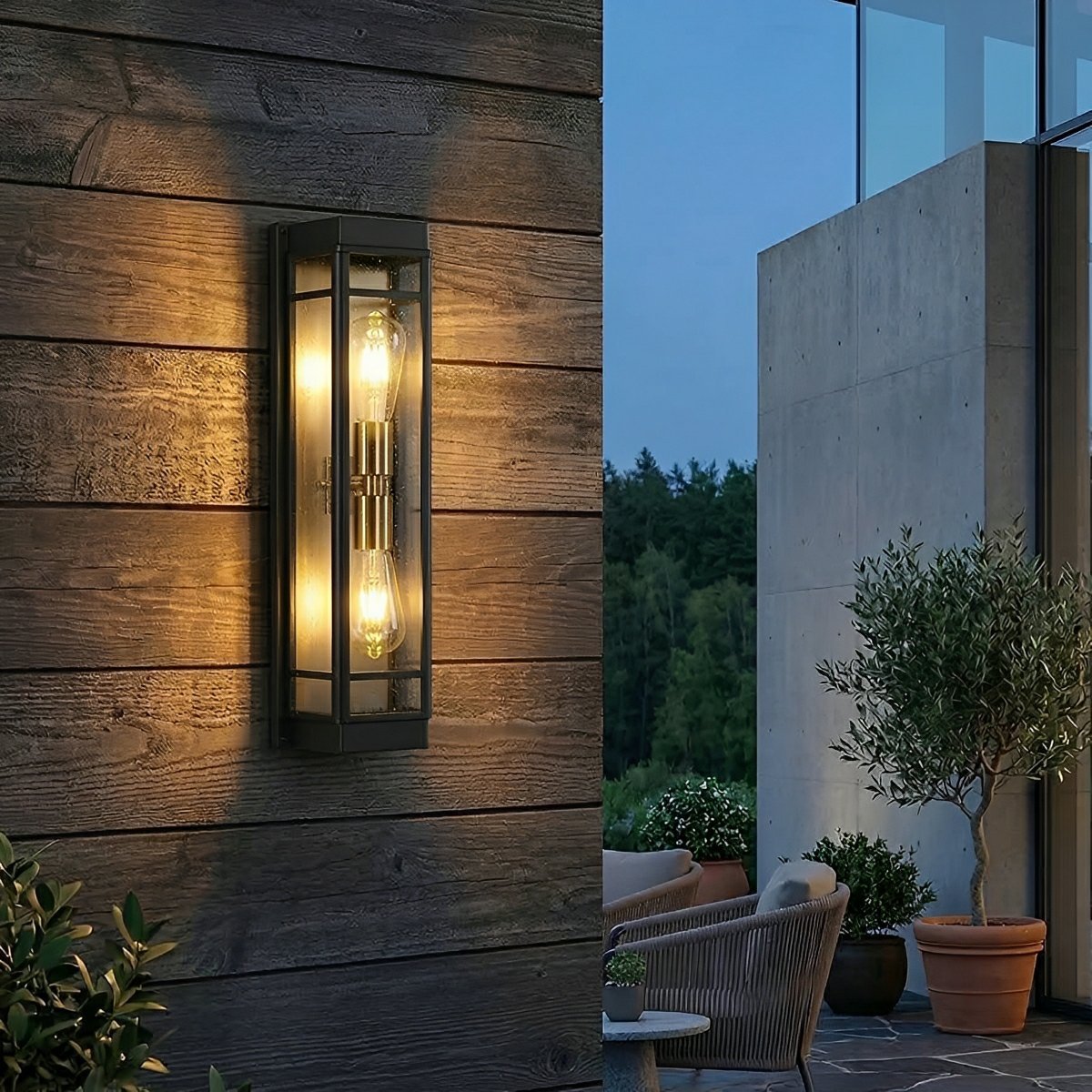 Modern Waterproof Triangle Tiered Bulbs Outdoor LED Porch Wall Lights - Flare Shack
