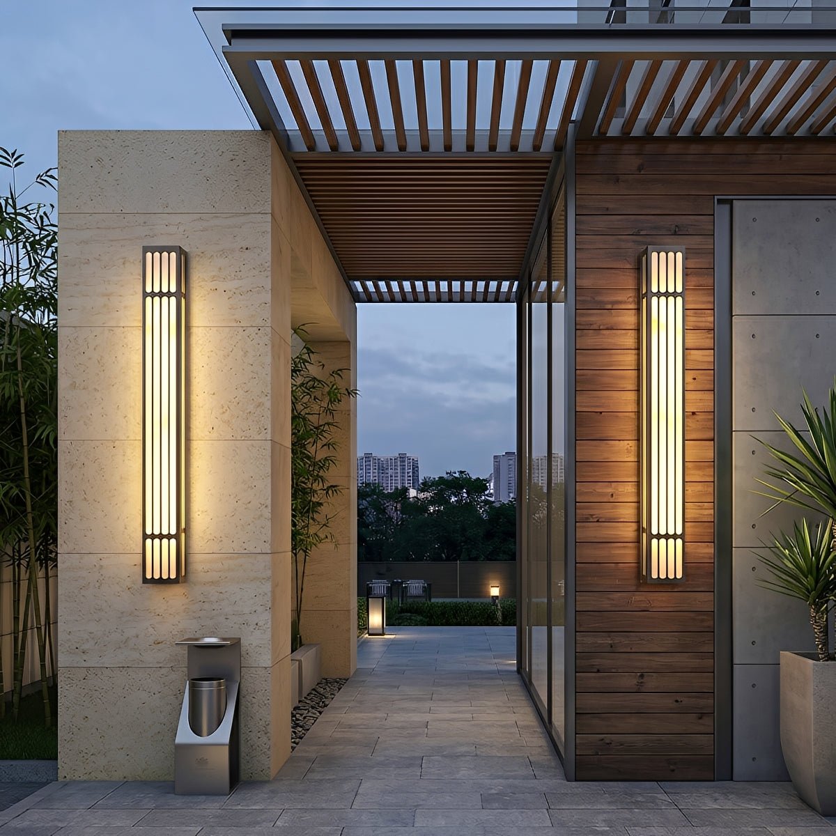 Modern Waterproof Vertical Outdoor LED Wall Sconce - Flare Shack