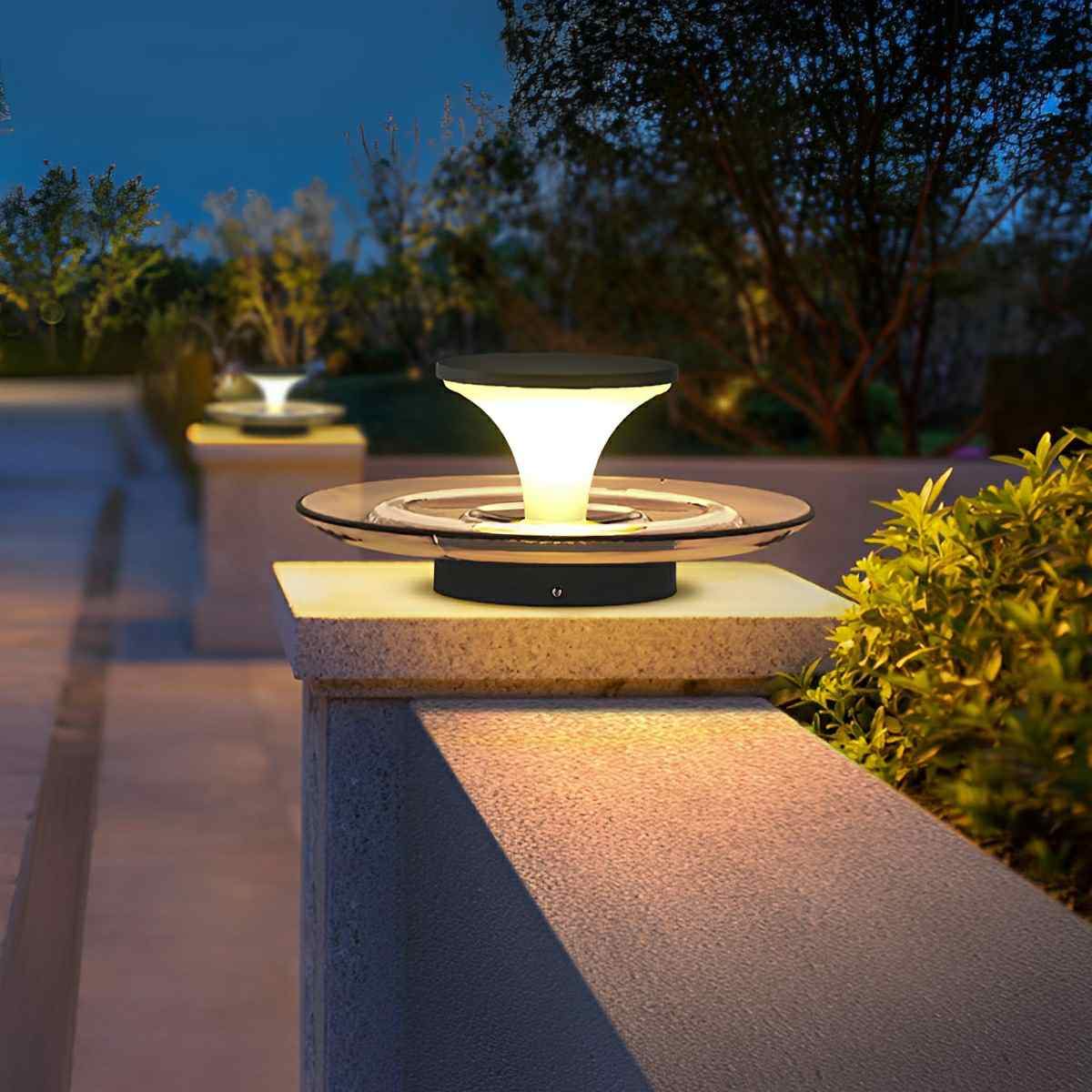 Modern Waterproof Water Floating Solar Fountain LED Outdoor Post Lights - Flare Shack