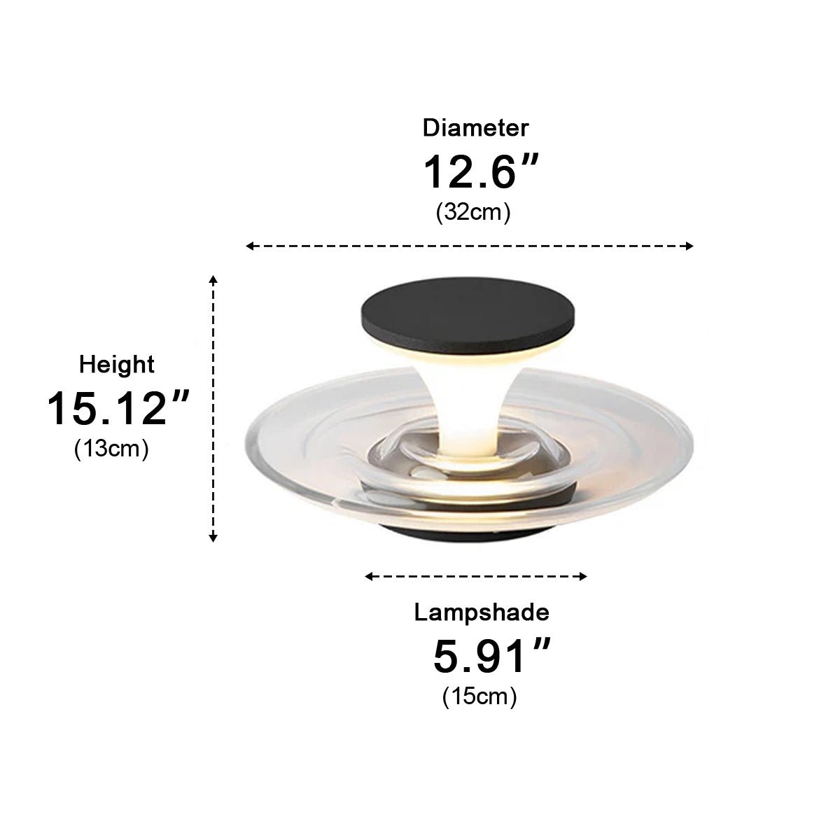 Modern Waterproof Water Fountain LED Outdoor Post Lights
