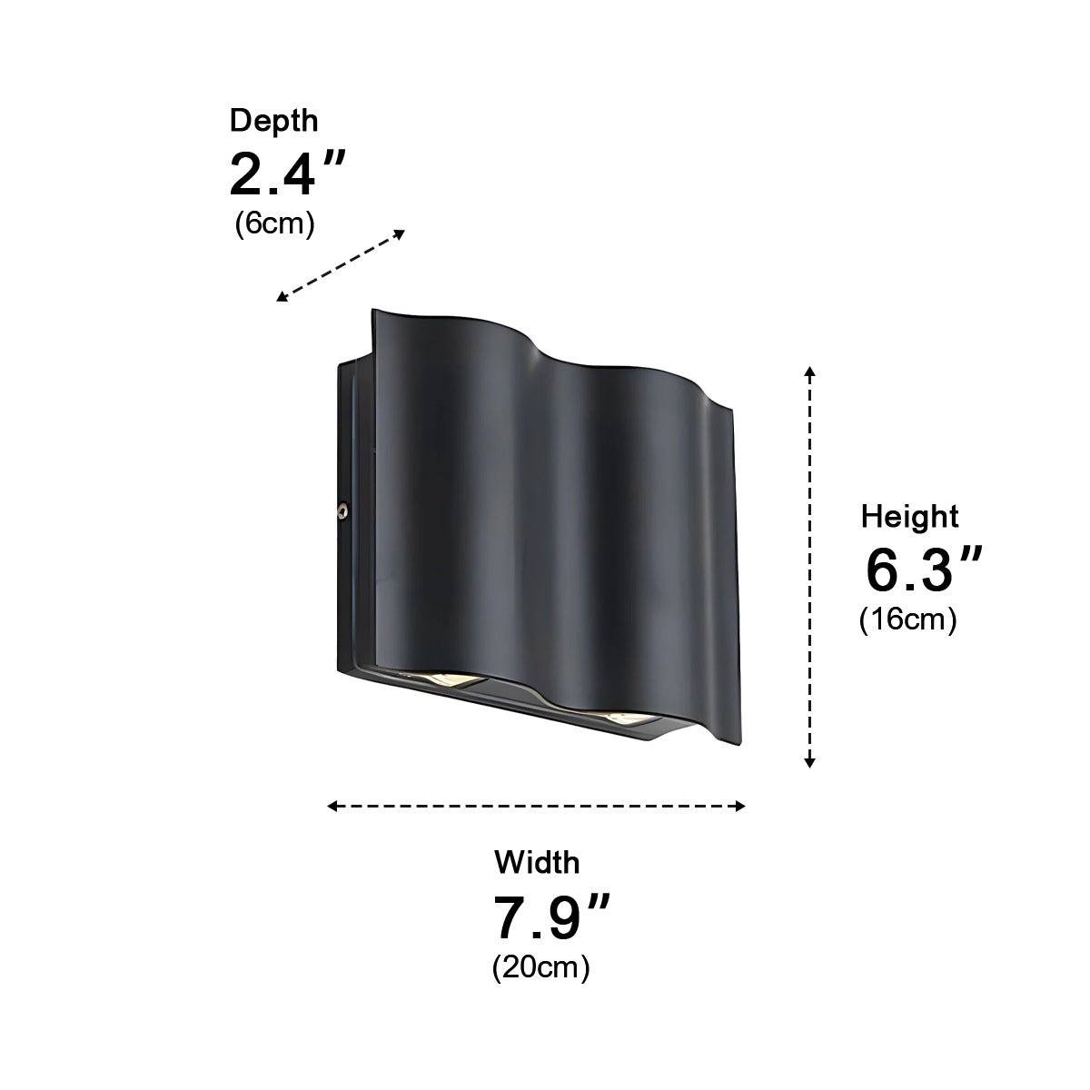 Modern Waterproof Water Wave Up and Down Outdoor Wall Light