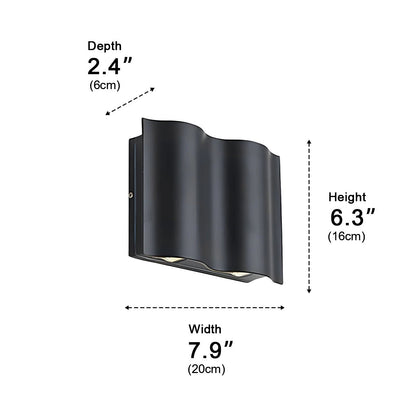 Modern Waterproof Water Wave Up and Down Outdoor Wall Light