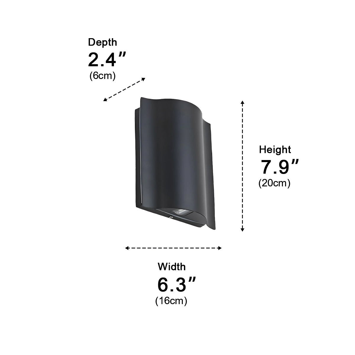 Modern Waterproof Water Wave Up and Down Outdoor Wall Light