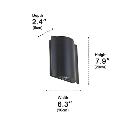 Modern Waterproof Water Wave Up and Down Outdoor Wall Light