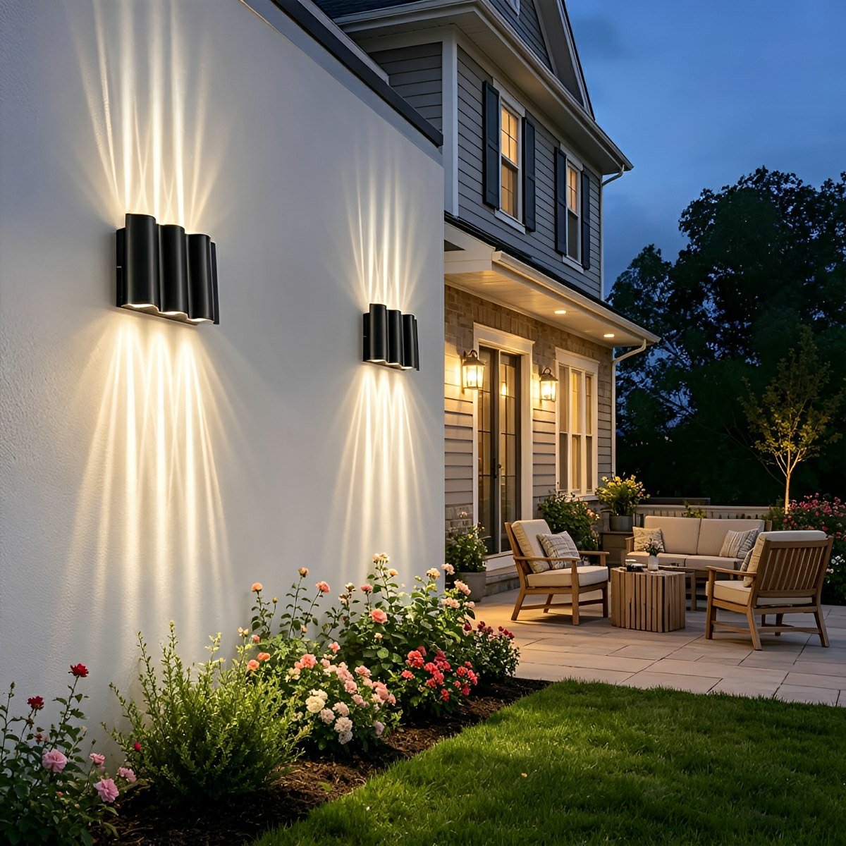 Modern Waterproof Water Wave Up and Down Outdoor Wall Light
