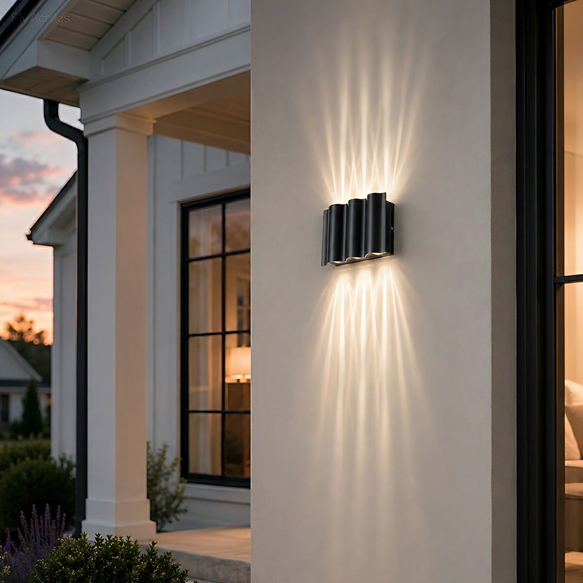 Modern Waterproof Water Wave Up and Down Outdoor Wall Light - Flare Shack