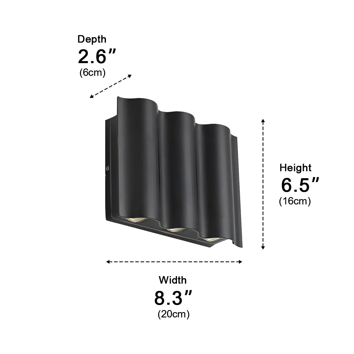 Modern Waterproof Water Wave Up and Down Outdoor Wall Light