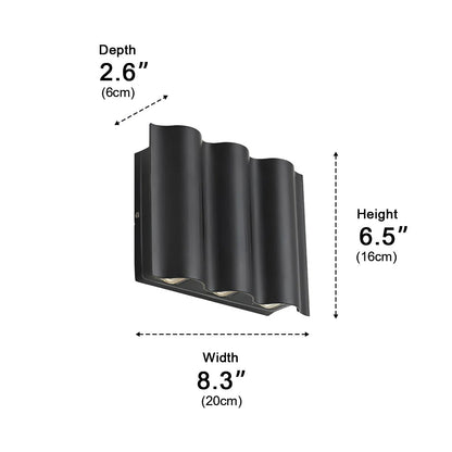 Modern Waterproof Water Wave Up and Down Outdoor Wall Light