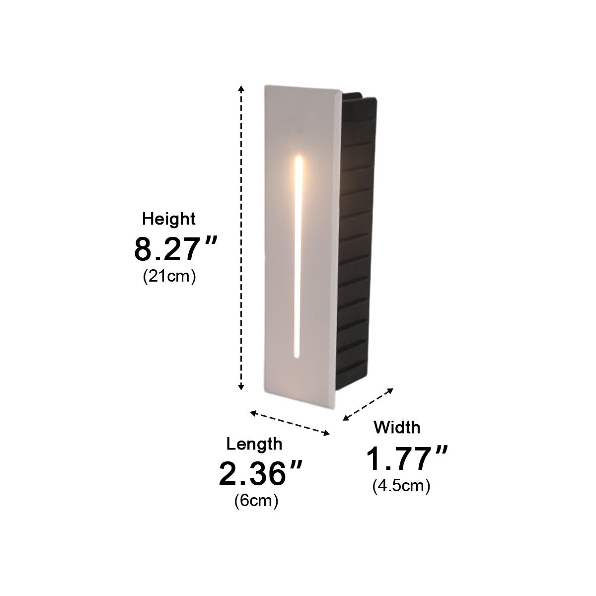 Modern Waterproof White Rectangle LED Waterproof Recessed Stair Lights Step Lights