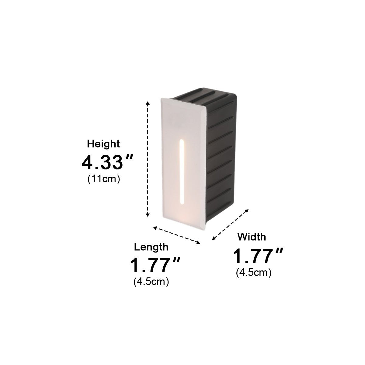 Modern Waterproof White Rectangle LED Waterproof Recessed Stair Lights Step Lights