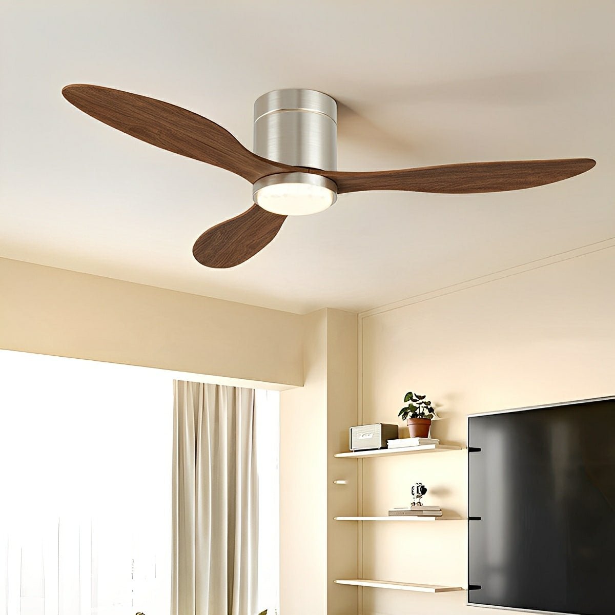 Modern Wing-inspired Blade Reverse Ceiling Fan-with Light