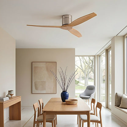 Modern Wing - inspired Wood 3 - Blade DC Motor Reverse Ceiling Fan - Flare Shack
