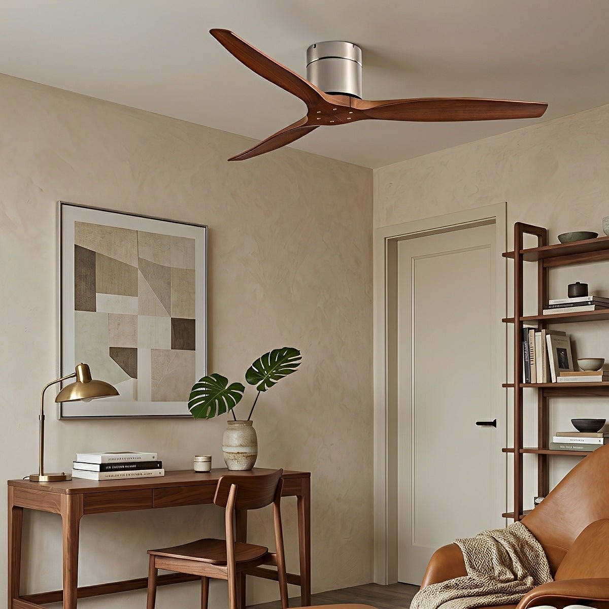Modern Wing-inspired Wood 3-Blade DC Motor Reverse Ceiling Fan