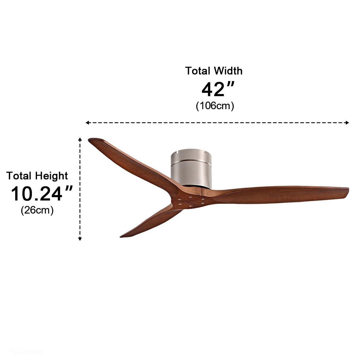 Modern Wing-inspired Wood 3-Blade DC Motor Reverse Ceiling Fan