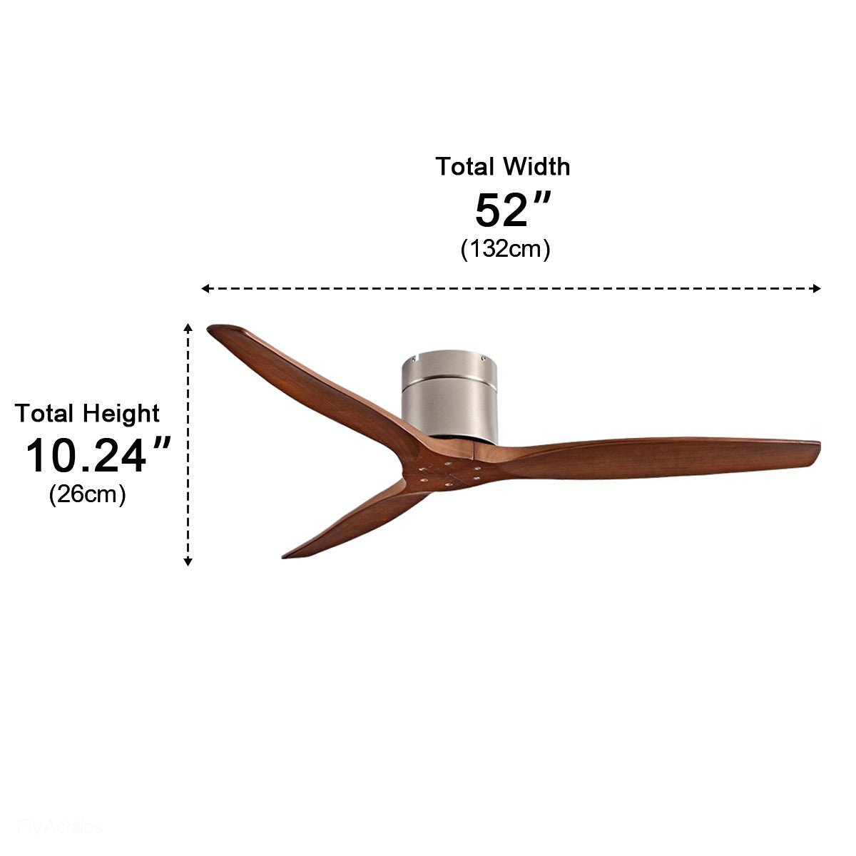 Modern Wing-inspired Wood 3-Blade DC Motor Reverse Ceiling Fan