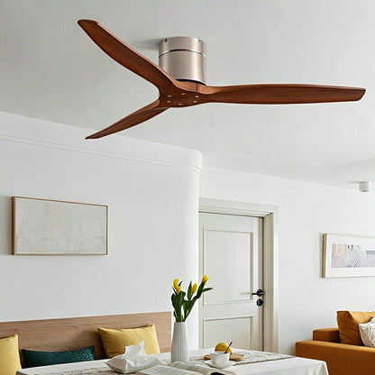 Modern Wing - inspired Wood 3 - Blade DC Motor Reverse Ceiling Fan - Flare Shack