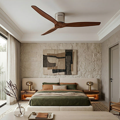 Modern Wing-inspired Wood 3-Blade DC Motor Reverse Ceiling Fan