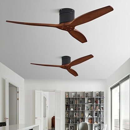 Modern Wing - inspired Wood 3 - Blade DC Motor Reverse Ceiling Fan - Flare Shack