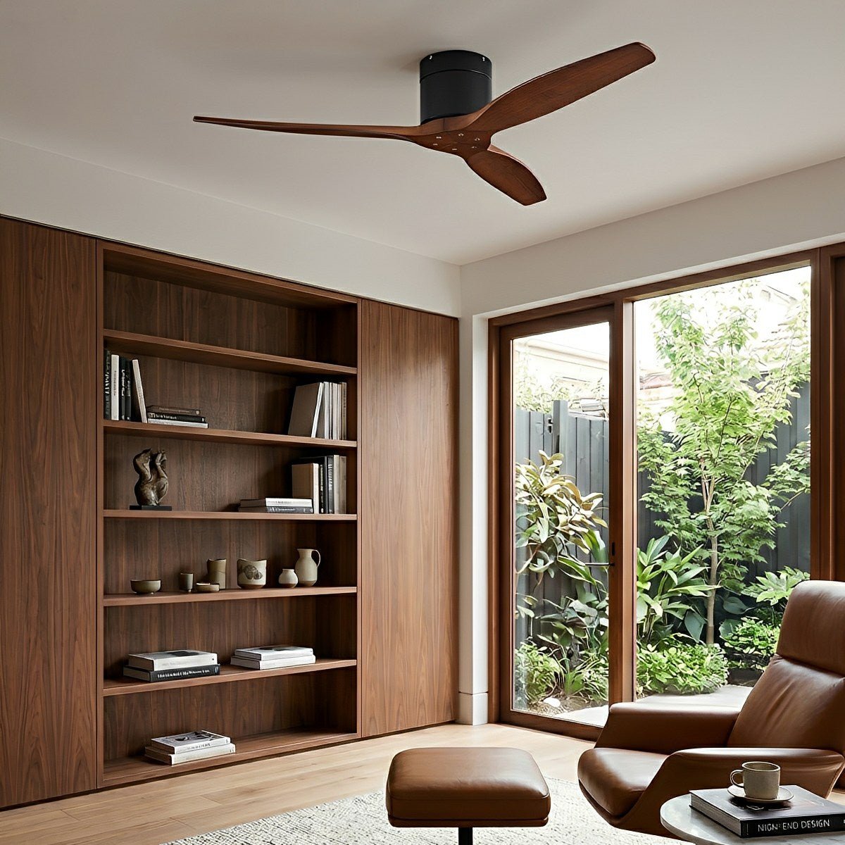 Modern Wing-inspired Wood 3-Blade DC Motor Reverse Ceiling Fan