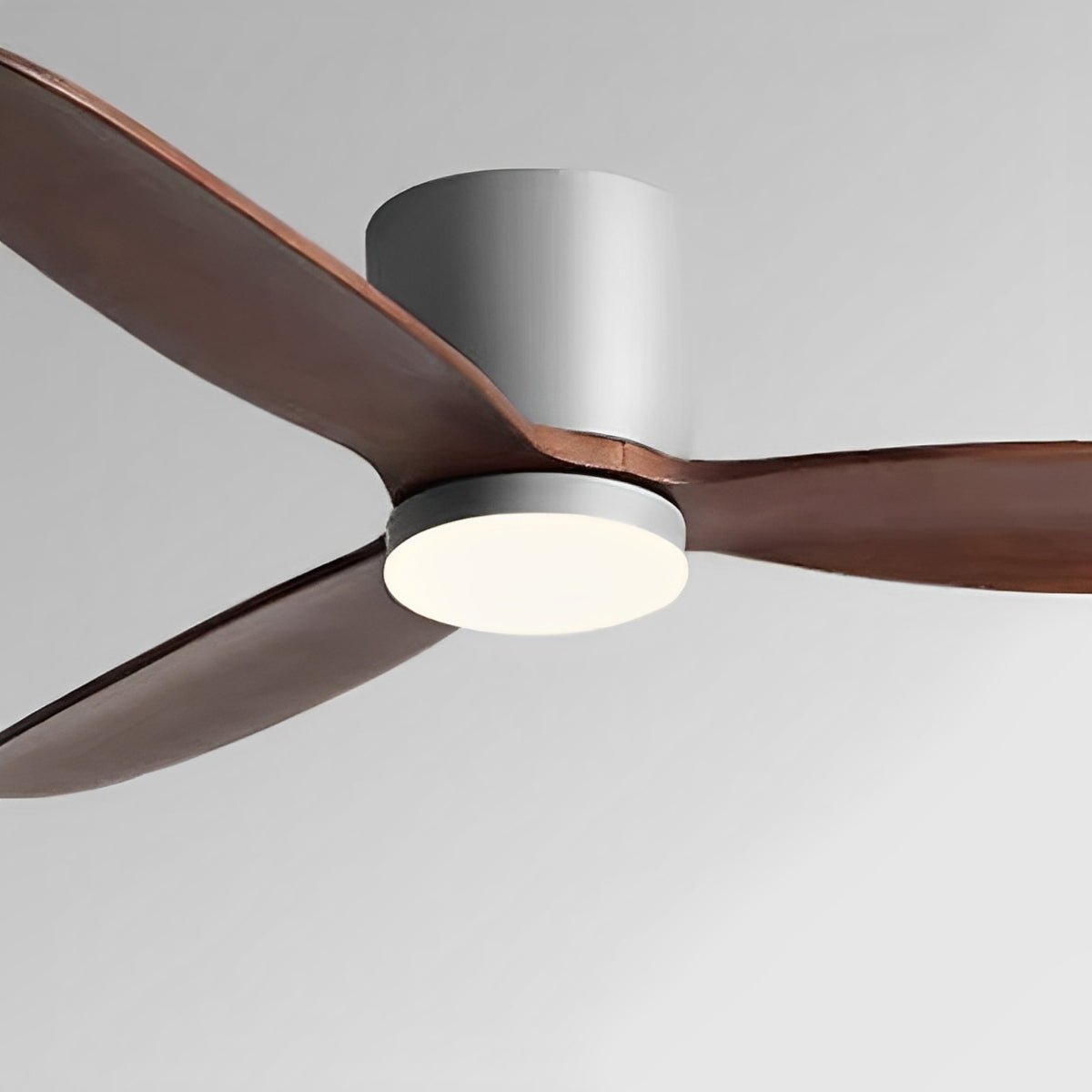 Modern Wood Grain Reverse 6-Speed DC Motor Inverter Ceiling Fan Light