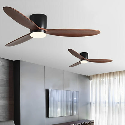 Modern Wood Grain Reverse 6-Speed DC Motor Inverter Ceiling Fan Light