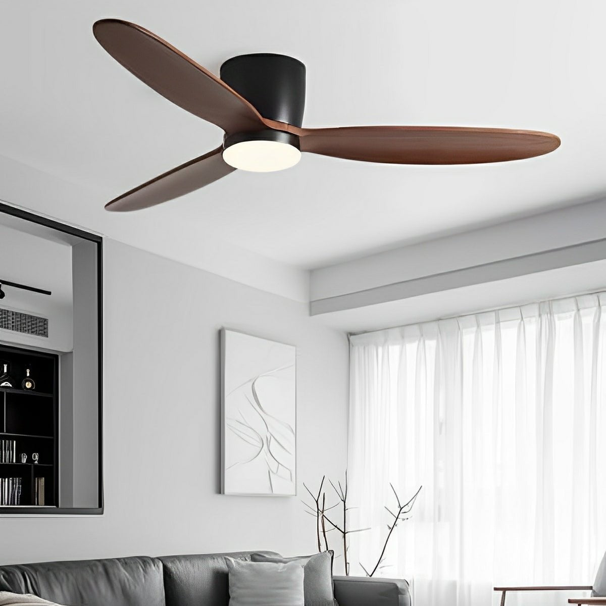 Modern Wood 6 - Speed Inverter Ceiling Fan Light - Flare Shack