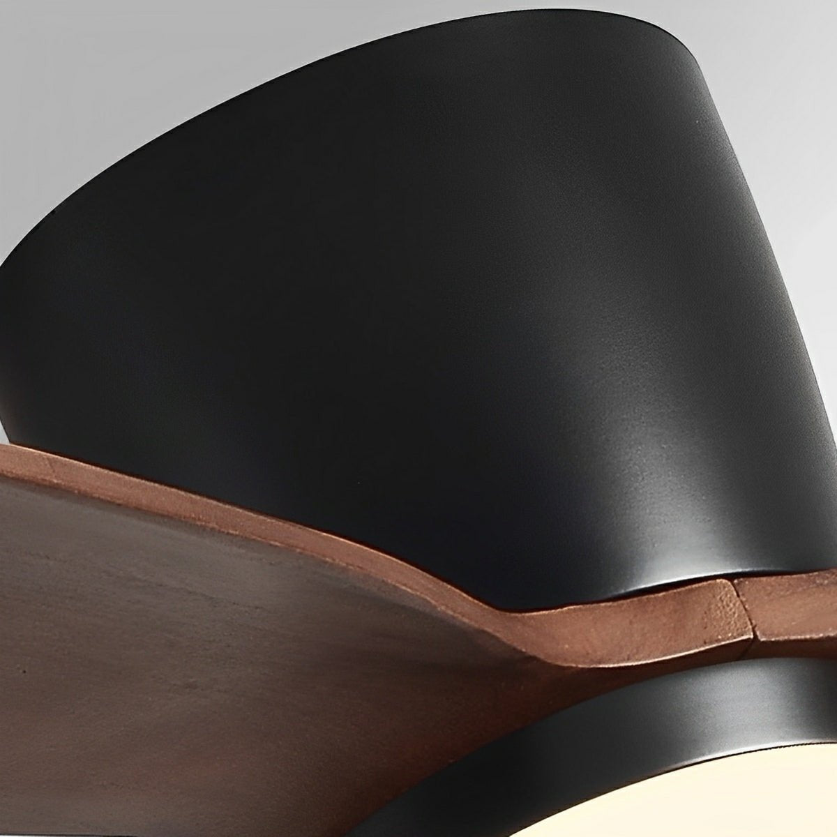 Modern Wood Grain Reverse 6-Speed DC Motor Inverter Ceiling Fan Light