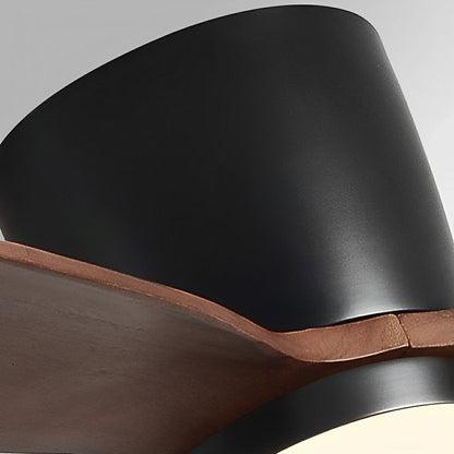 Modern Wood Grain Reverse 6-Speed DC Motor Inverter Ceiling Fan Light