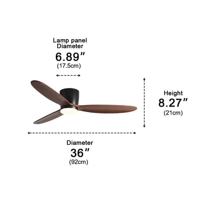 Modern Wood Grain Reverse 6-Speed DC Motor Inverter Ceiling Fan Light