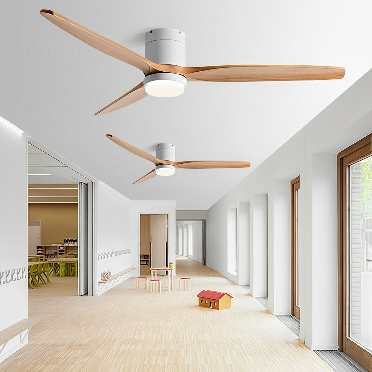 Modern Wood 6 - Speed Reverse Fan Ceiling Fan Light - Flare Shack
