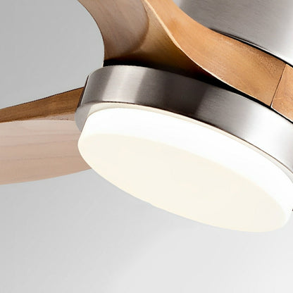Modern Wood Grain 6-Speed Reverse DC Motor Fan Ceiling Fan Light