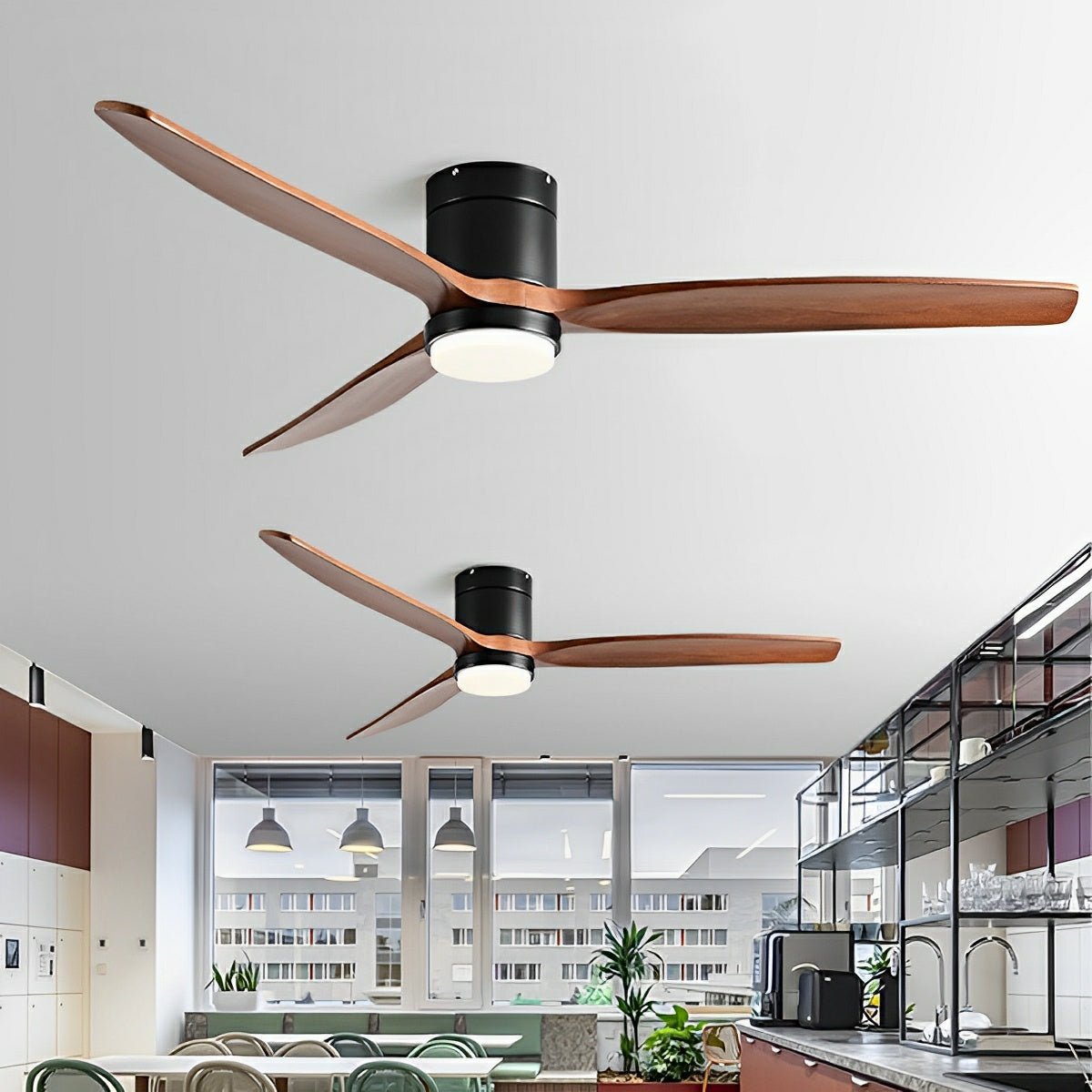 Modern Wood 6 - Speed Reverse Fan Ceiling Fan Light - Flare Shack