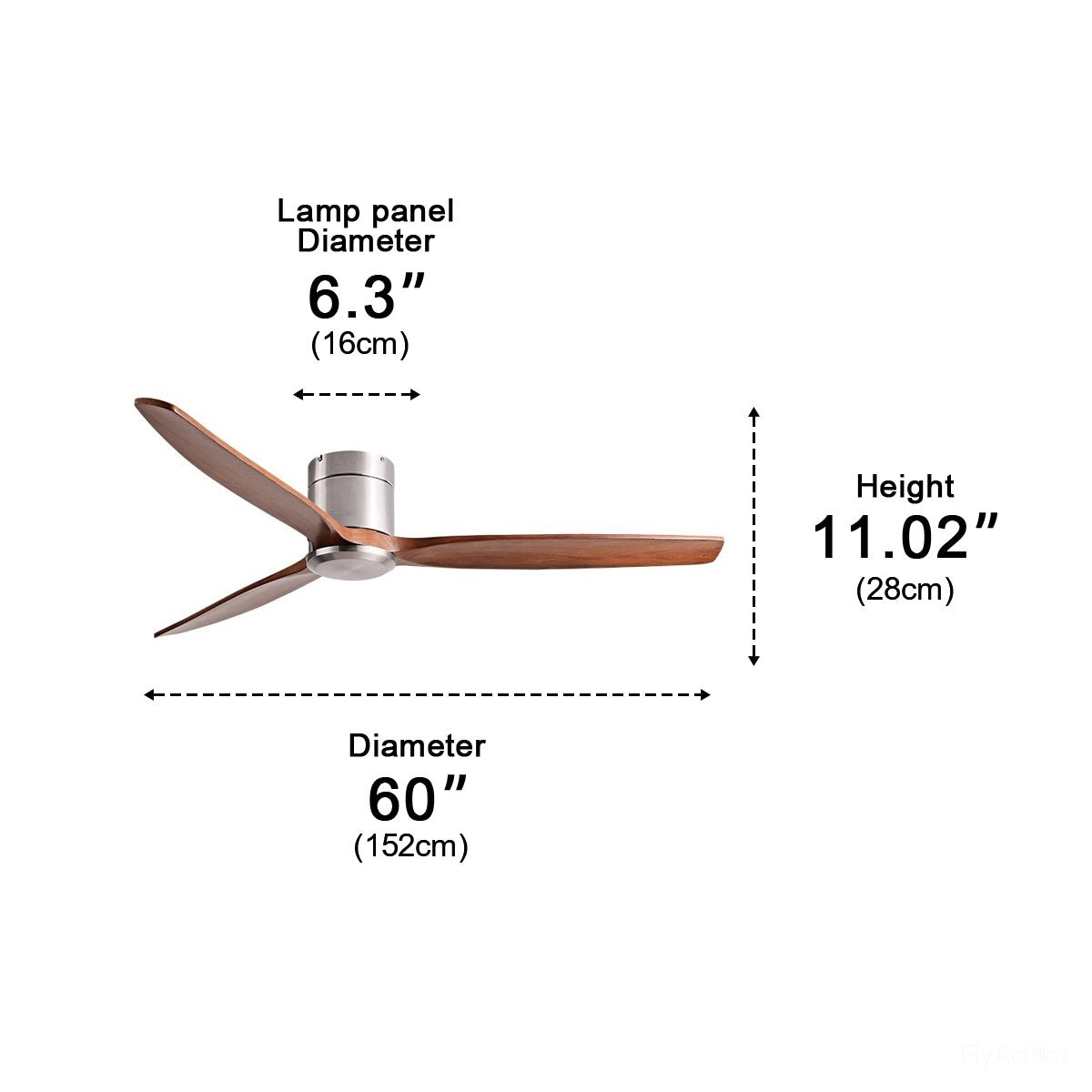Modern Wood Grain 6-Speed Reverse DC Motor Fan Ceiling Fan Light