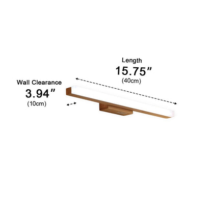 Modern Wood LED Vanity Light Minimalist Bathroom Mirror Wall Sconce