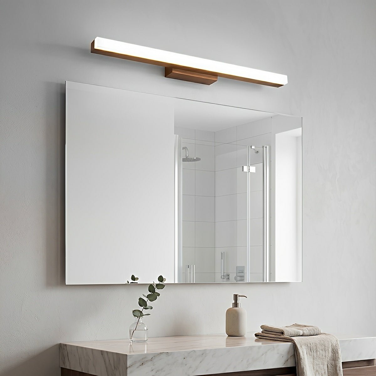 Modern Wood LED Vanity Light Minimalist Bathroom Mirror Wall Sconce - Flare Shack
