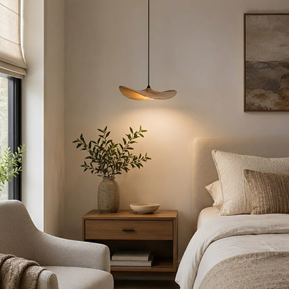 Modern Wood Natural Style Lotus Leaf LED Pendant Light