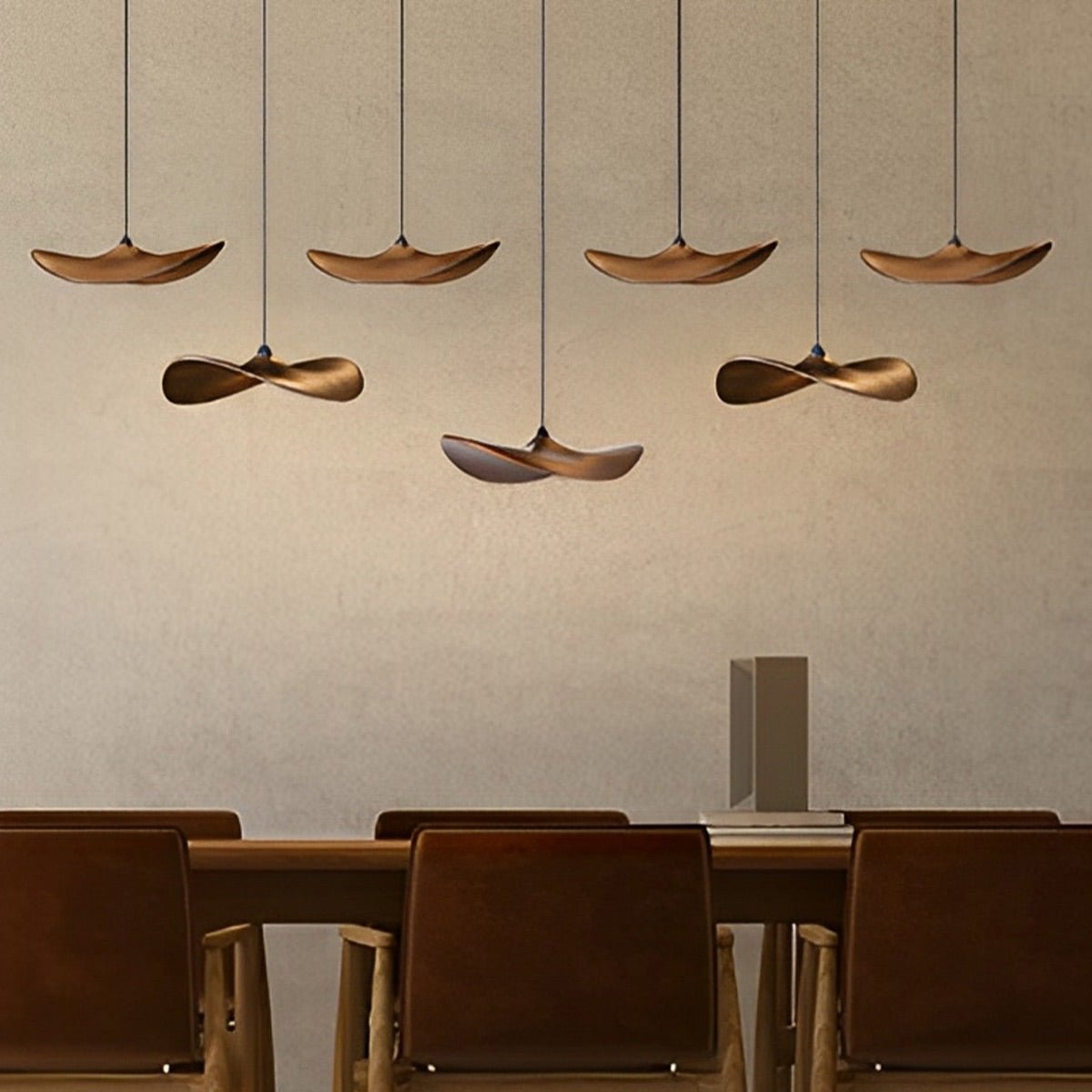 Modern Wood Natural Style Lotus Leaf LED Pendant Light - Flare Shack