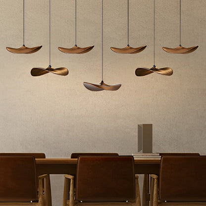 Modern Wood Natural Style Lotus Leaf LED Pendant Light - Flare Shack