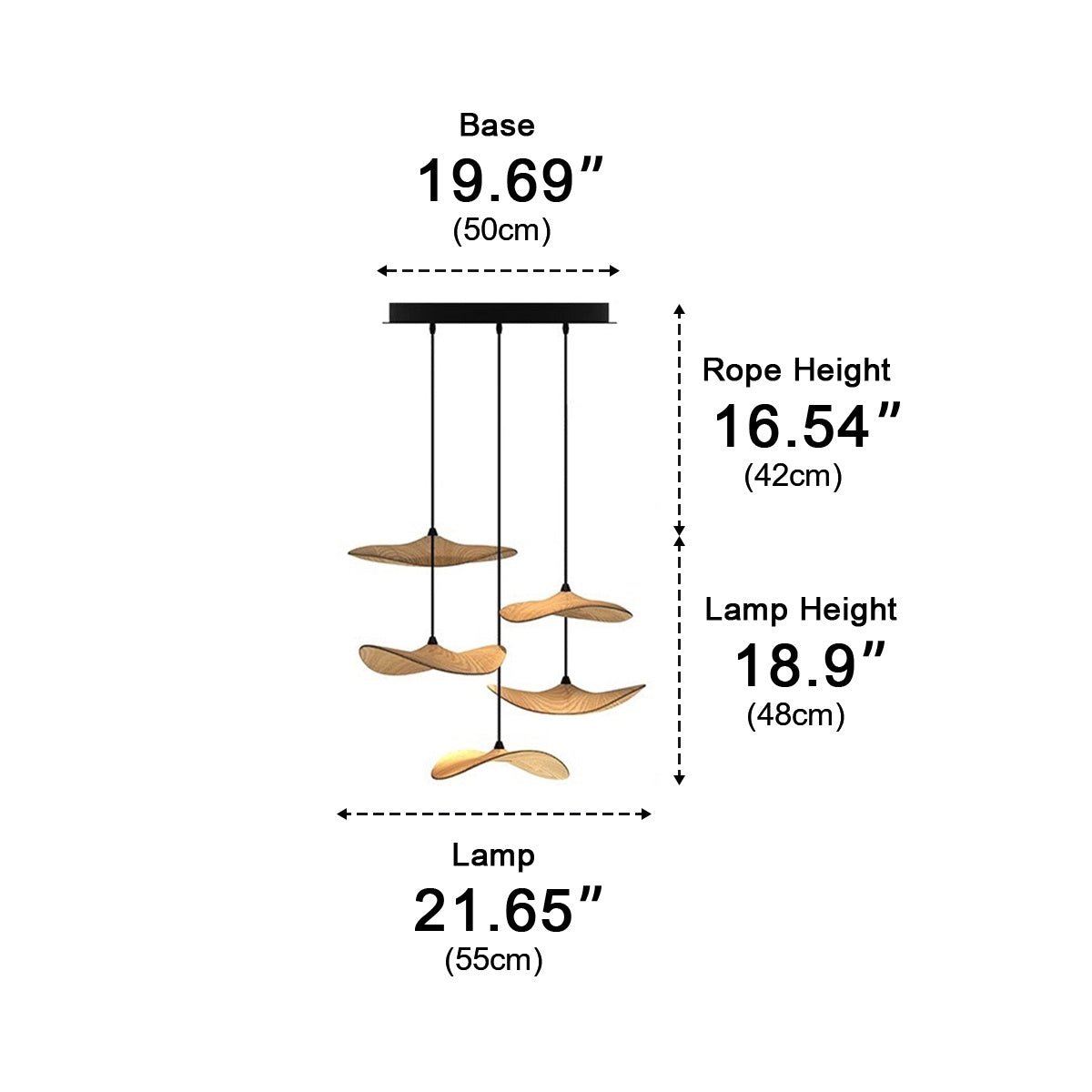 Modern Wood Natural Style Lotus Leaf LED Pendant Light