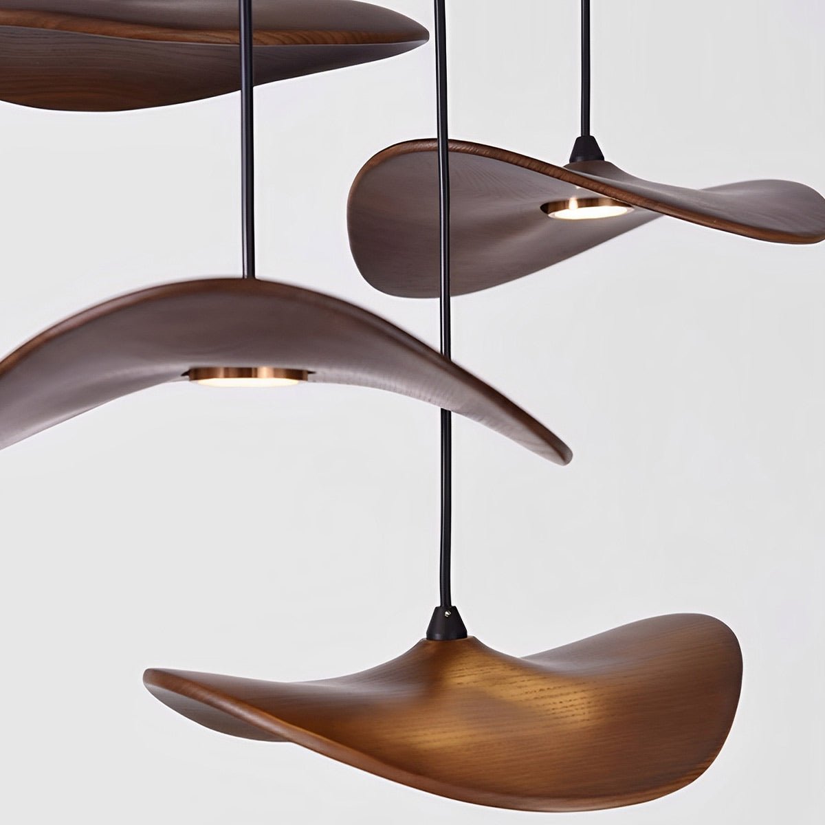 Modern Wood Natural Style Lotus Leaf LED Pendant Light