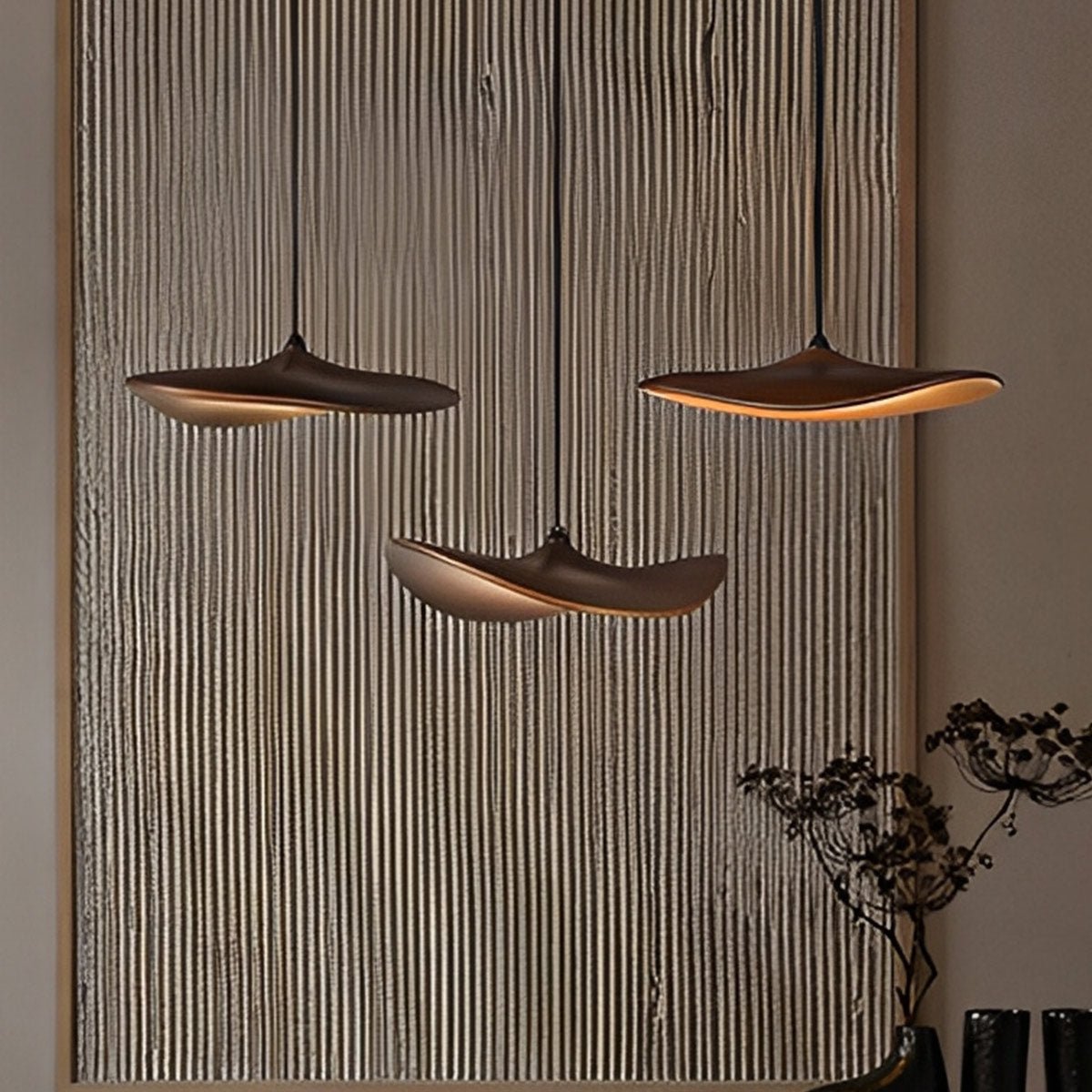 Modern Wood Natural Style Lotus Leaf LED Pendant Light - Flare Shack