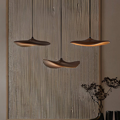 Modern Wood Natural Style Lotus Leaf LED Pendant Light - Flare Shack