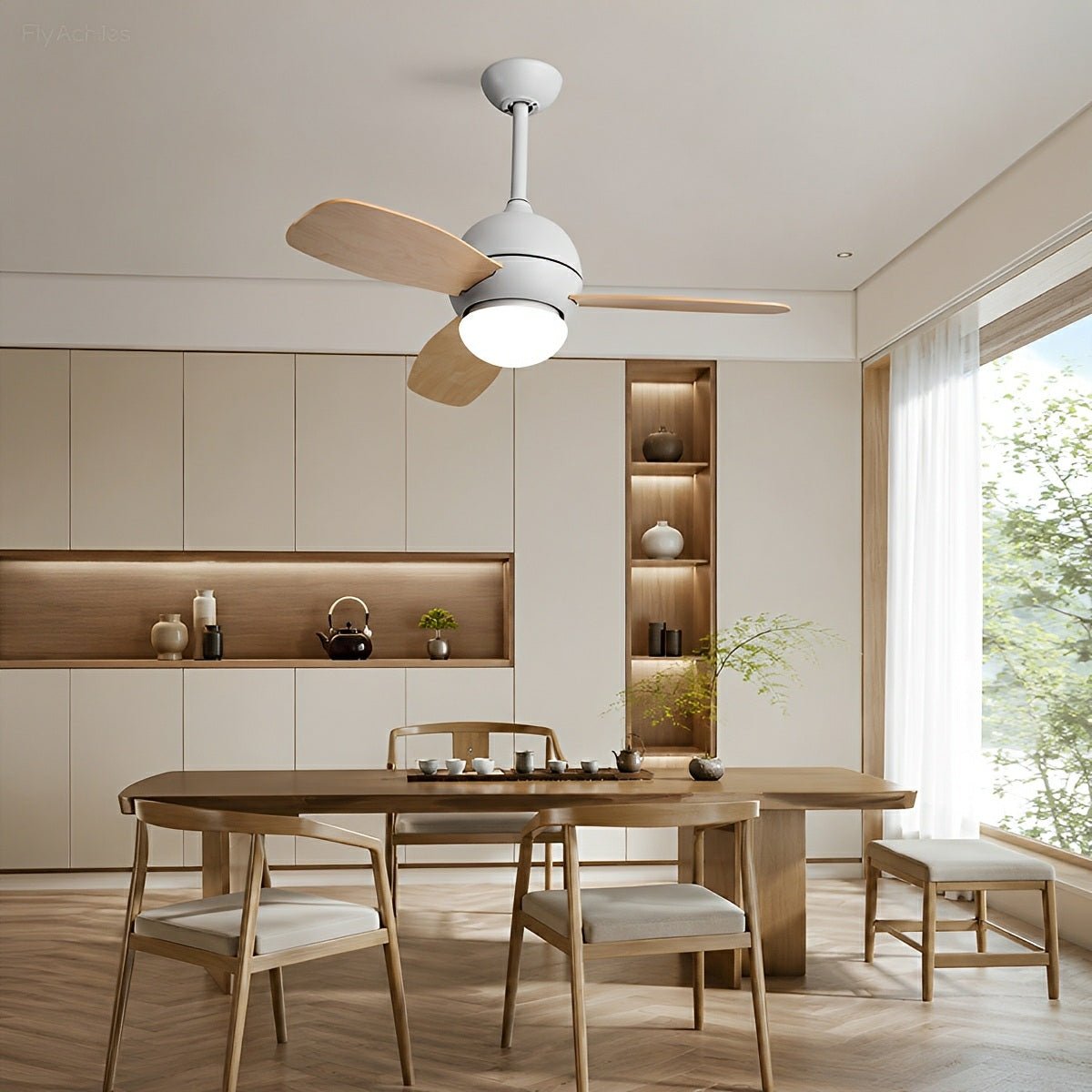 Nordic Minimalist LED Ceiling Paddle Fan DC Motor Fan Light - Flare Shack