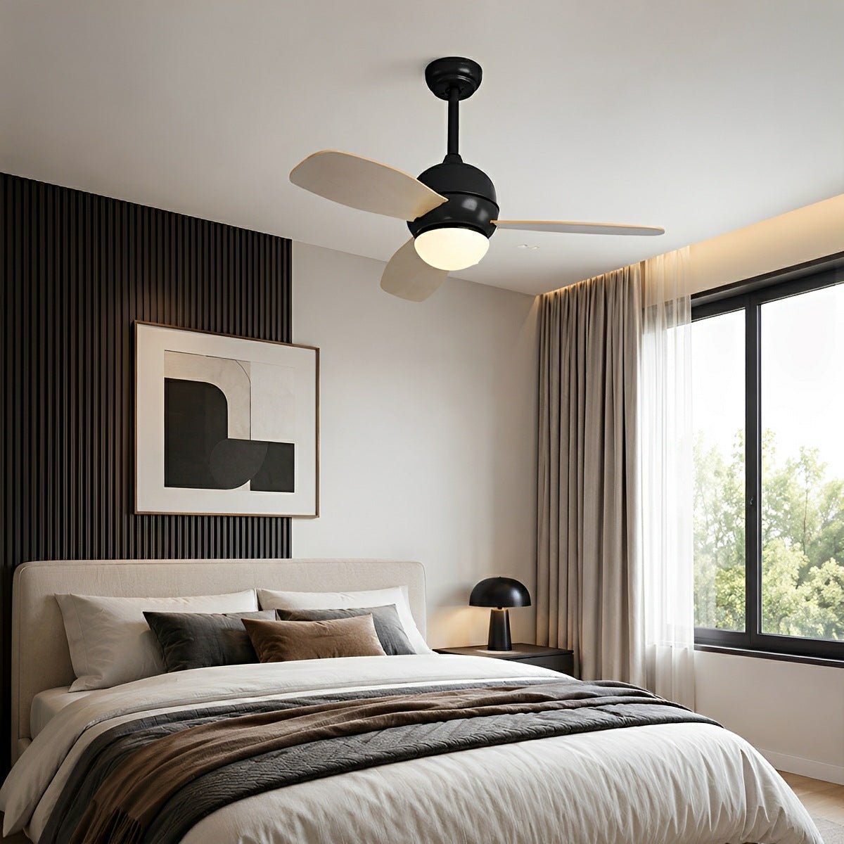 Nordic Minimalist LED Ceiling Paddle Fan DC Motor Fan Light - Flare Shack