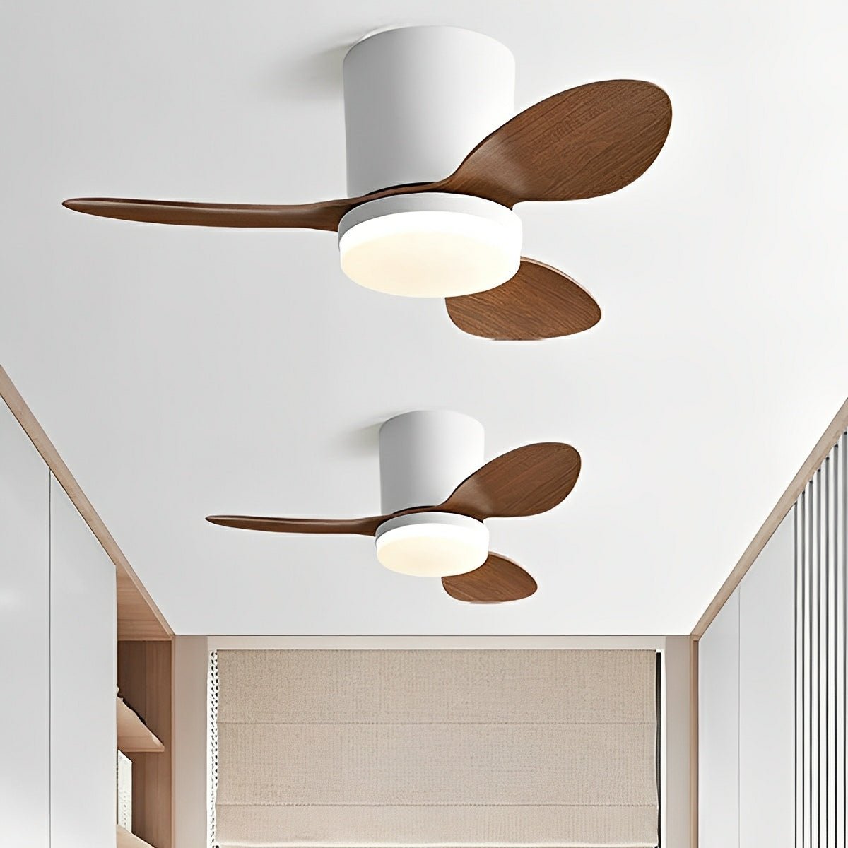 Nordic Modern Minimalist DC Motor Reverse LED Ceiling Fan Light - Flare Shack