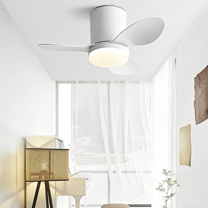 Nordic Modern Minimalist DC Motor Reverse LED Ceiling Fan Light - Flare Shack